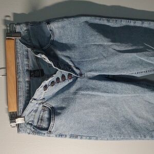 SoundStyle Jeans Womens Size 4 Blue Button-fly Button Fly Frayed-hem